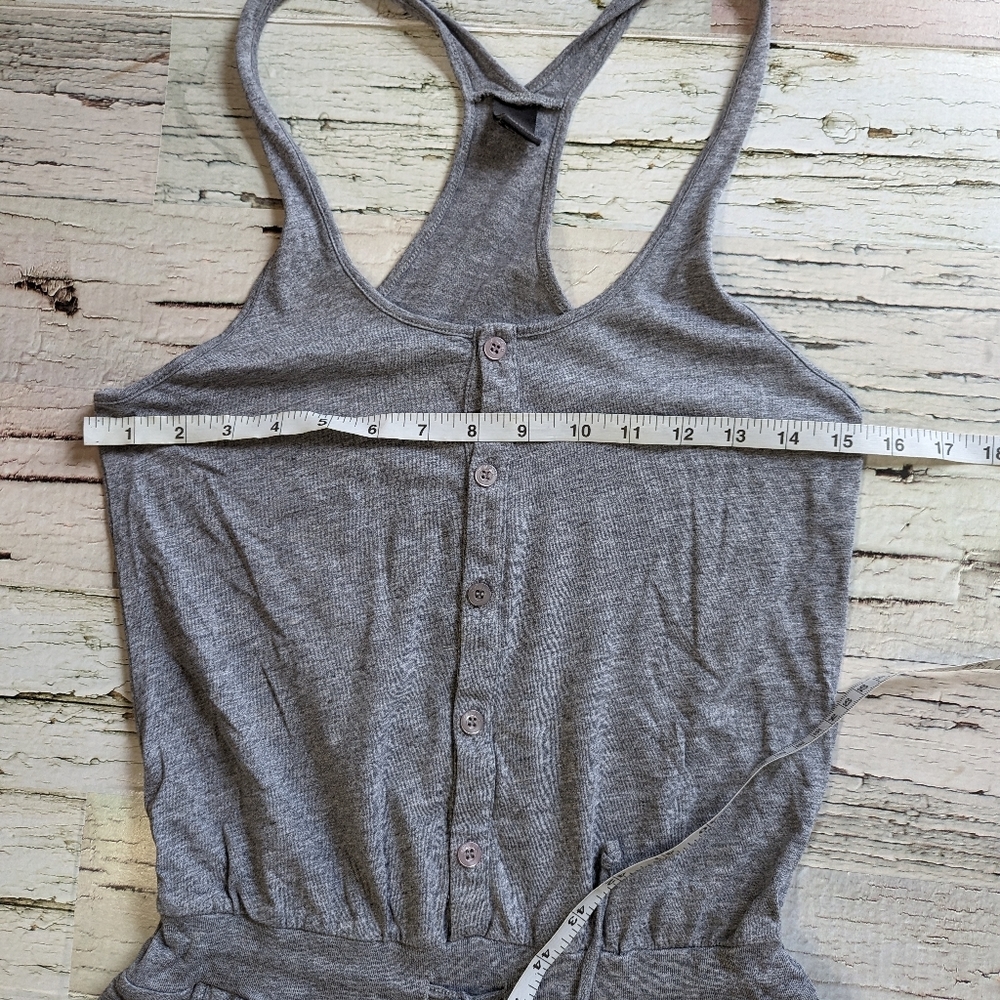 TNA Grey Jersey Knit Drop Waist Romper Size XS Racerback Loose Fit - Picture 8 of 9